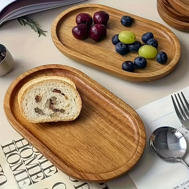 HinokiHaus Japanese-Style Oval Wooden Serving Tray