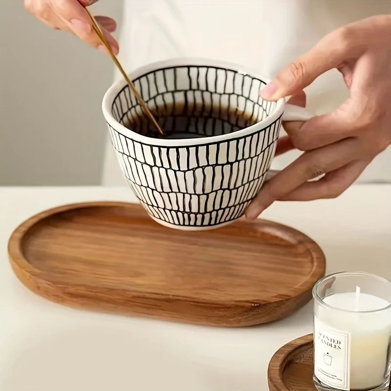 HinokiHaus Japanese-Style Oval Wooden Serving Tray