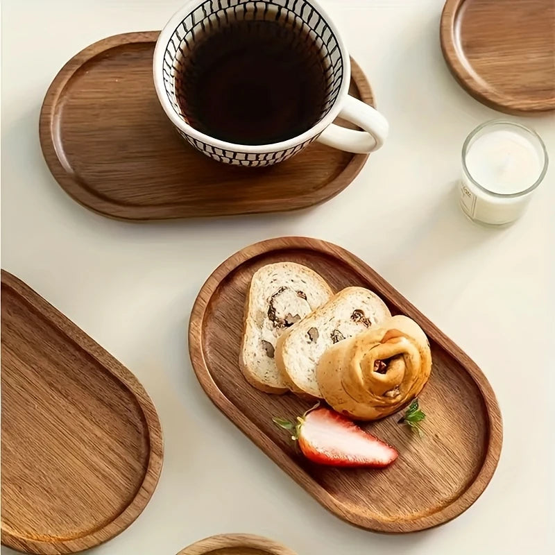 HinokiHaus Japanese-Style Oval Wooden Serving Tray