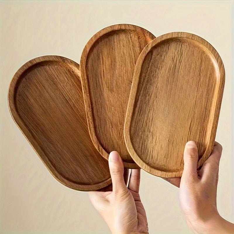 HinokiHaus Japanese-Style Oval Wooden Serving Tray