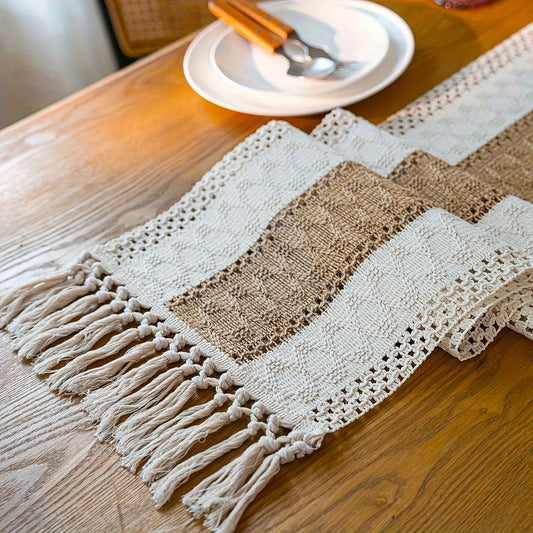 Looméa Elegant Handmade Cotton Woven Table Runner
