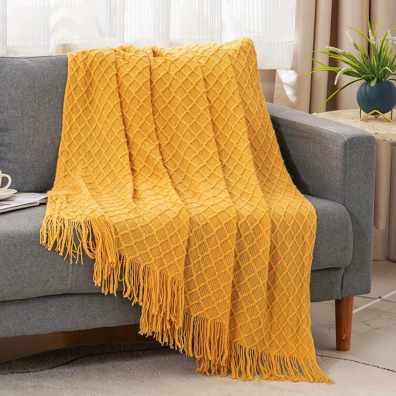 SnugWeave Cozy Knitted Tassel Throw Blanket